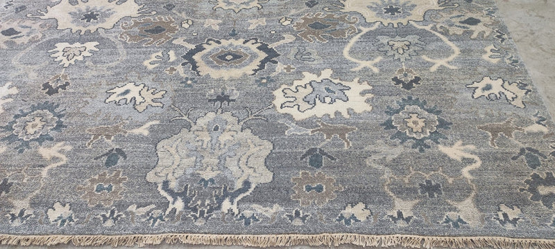 Lauren Santo Domingo Grey Hand-Knotted Oushak Rug 8x10 | Banana Manor Rug Company