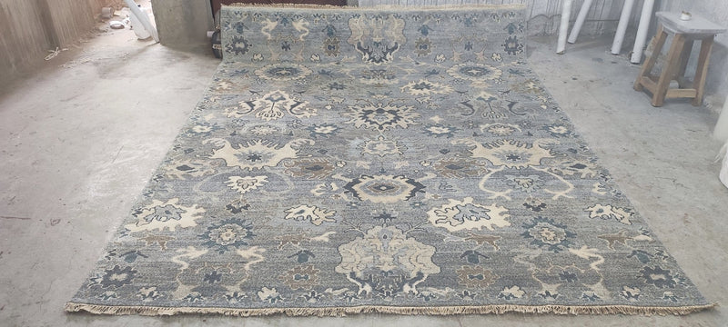 Lauren Santo Domingo Grey Hand-Knotted Oushak Rug 8x10 | Banana Manor Rug Company