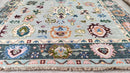 Laverne Hand-Knotted 8x9.9 Light Blue & Dark Gray Oushak | Banana Manor Rug Company