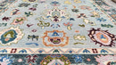 Laverne Hand-Knotted 8x9.9 Light Blue & Dark Gray Oushak | Banana Manor Rug Company