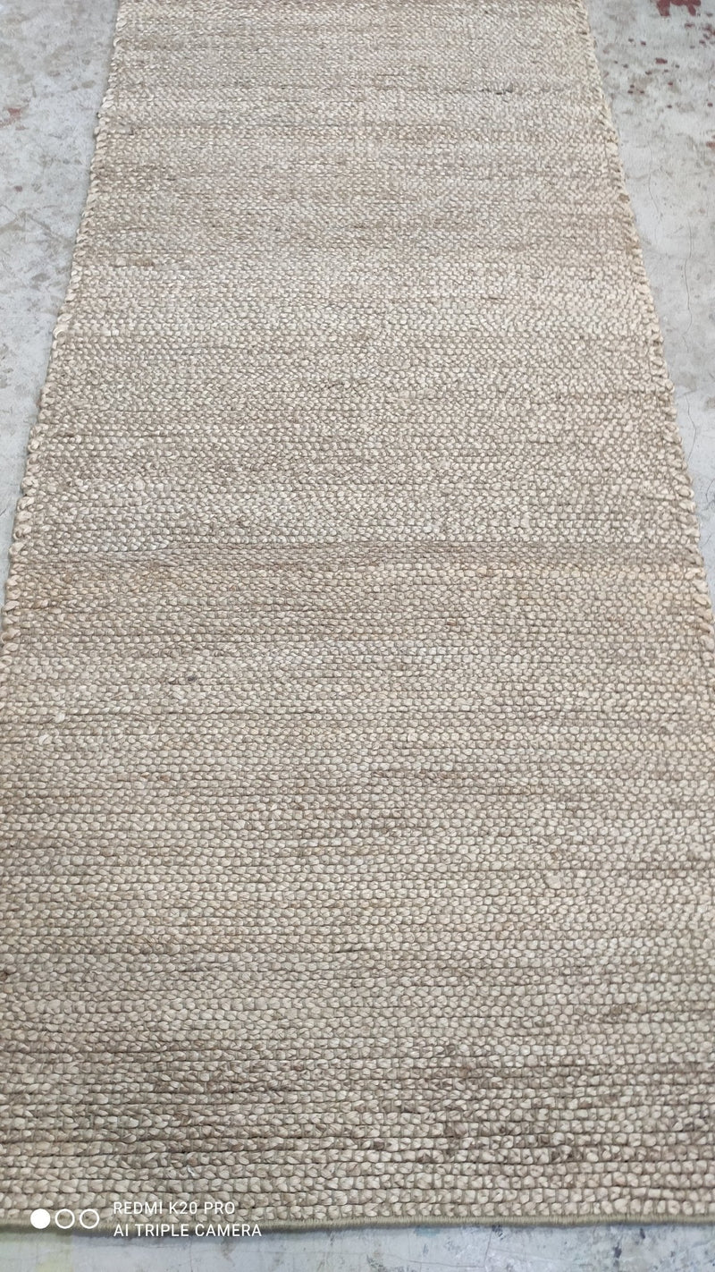 Lawrence Bourne III 2.9x8 Natural and Grey Handwoven Jute Runner | Banana Manor Rug Company