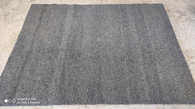 Lennox Lewis 5.6x7 Charcoal Handwoven Durrie Rug | Banana Manor Rug Company