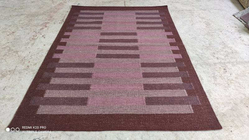 Leonard Pinth-Garnell Handwoven 4x6 Durrie Rug | Banana Manor Rug Company