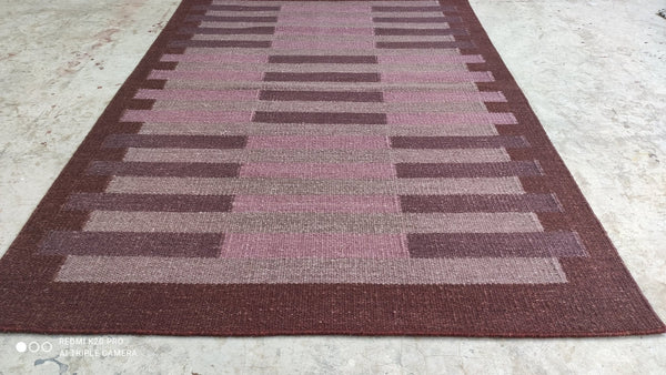 Leonard Pinth-Garnell Handwoven 4x6 Durrie Rug | Banana Manor Rug Company