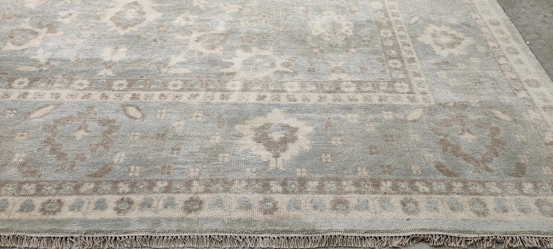 Leslie Caron 12x15 Grey and Silver Hand-Knotted Oushak Rug | Banana Manor Rug Company