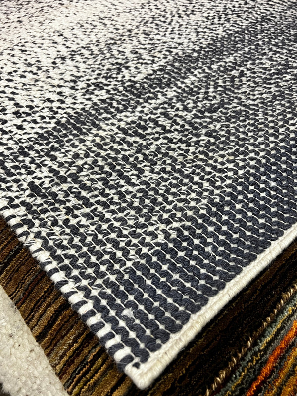 Lil Debil 4x5.6 Grey and Ivory Handwoven Rug | Banana Manor Rug Company