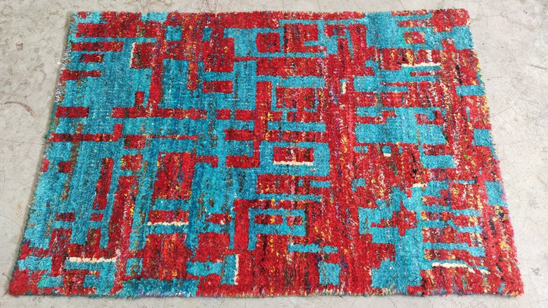 Lil' Dickie 2x3 Assorted Hand-Knotted Sari Silk Rugs | Banana Manor Rug Company