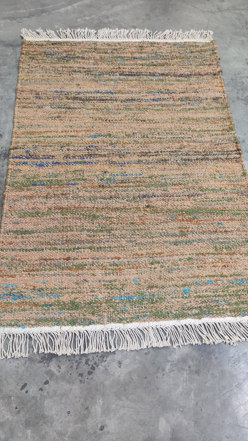 Lil' Ruggiez 3x5 Natural Geometric Durrie Rug (assorted Colors) | Banana Manor Rug Factory Outlet