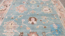 Lilith 9x12 Light Blue and Rust Hand-Knotted Oushak Rug | Banana Manor Rug Company