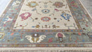 Lilly Truscott 9x12 Cream and Grey Hand-Knotted Oushak Rug | Banana Manor Rug Company