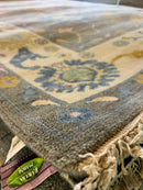 Lilou 8x9.9 Grey and Ivory Turkish Oushak Rug | Banana Manor Rug Factory Outlet