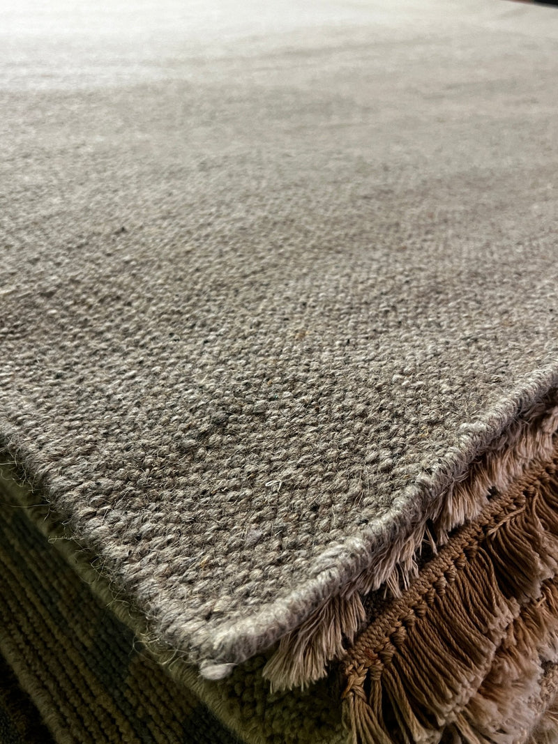 Linus Jackson Grey Handwoven Pet Yarn Durrie Rug (Multiple Sizes & Styles) | Banana Manor Rug Factory Outlet