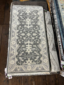 Lisa Henderson 2x4 Grey and Silver Hand-Knotted Oushak Rug | Banana Manor Rug Factory Outlet
