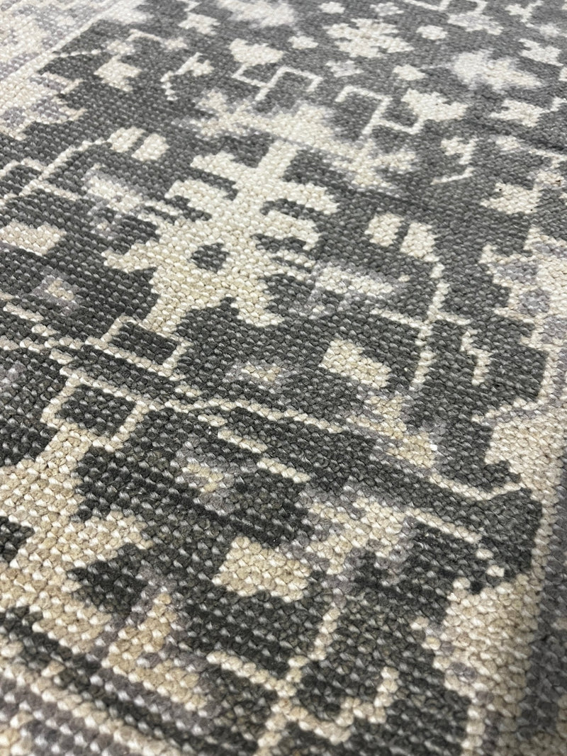 Lisa Henderson 2x4 Grey and Silver Hand-Knotted Oushak Rug | Banana Manor Rug Factory Outlet