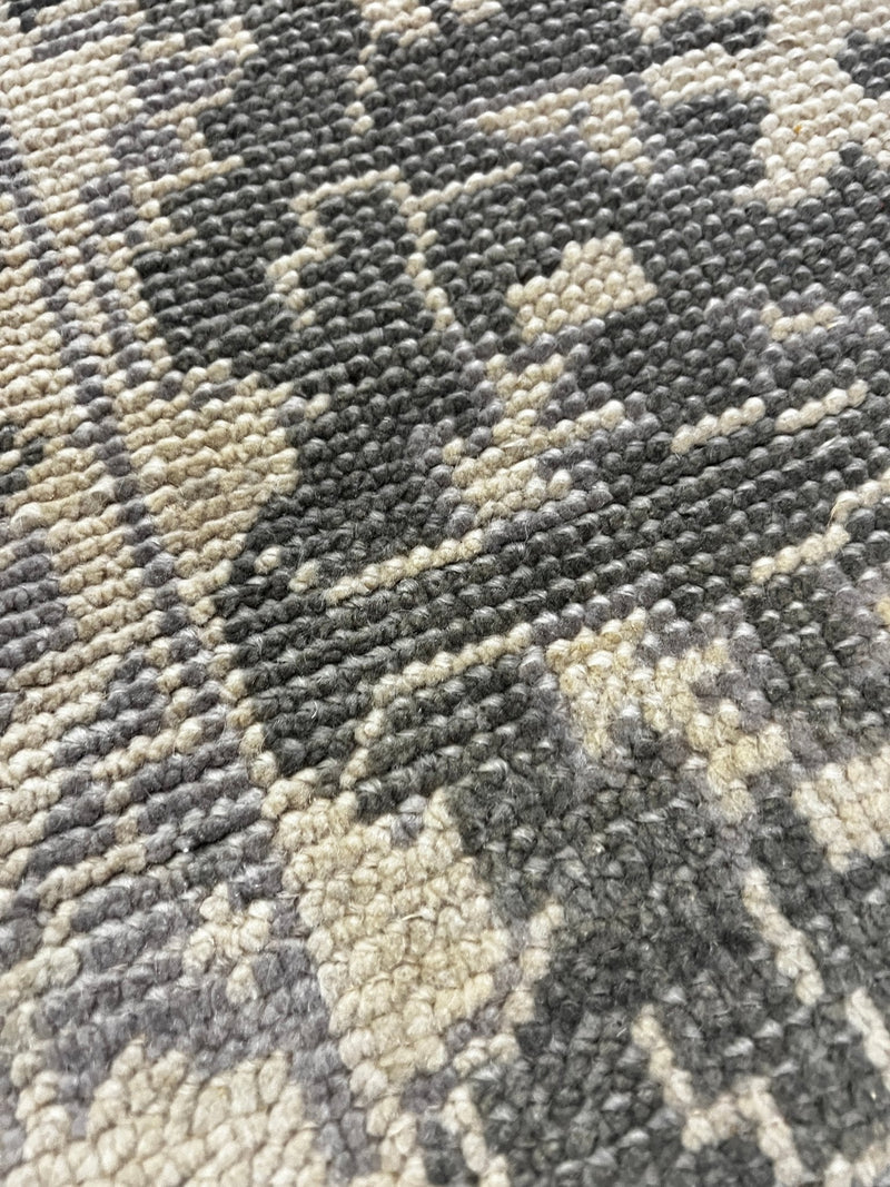 Lisa Henderson Grey and Silver Hand-Knotted Oushak Rug 2x4 | Banana Manor Rug Company