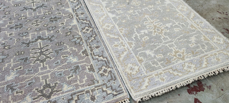 Lisa Henderson Grey and Silver Hand-Knotted Oushak Rug 2x4 | Banana Manor Rug Company