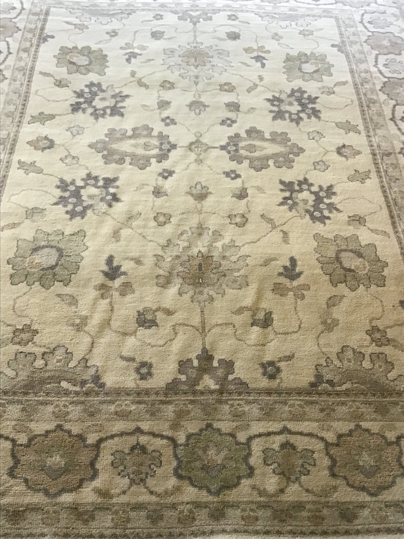 Lisbeth 9x12 Ivory Hand-Knotted Oushak Rug | Banana Manor Rug Company