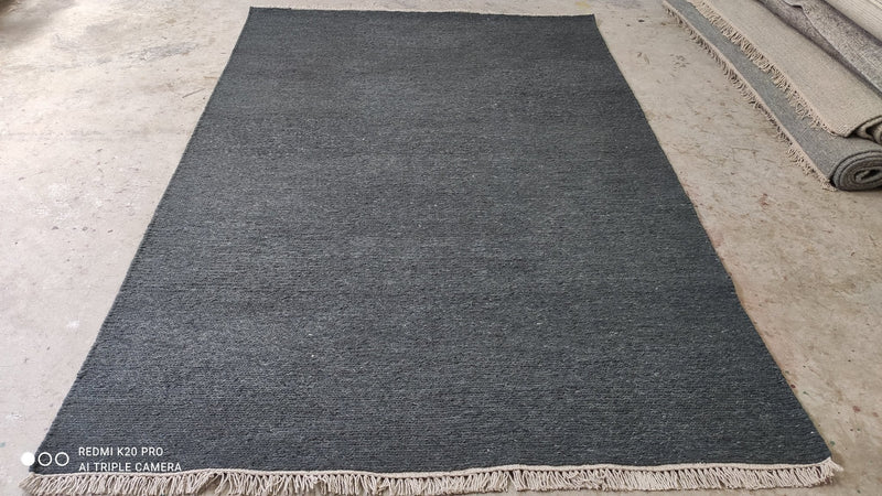 Little Bill 8x10 Handwoven Gray Durrie Rug | Banana Manor Rug Company