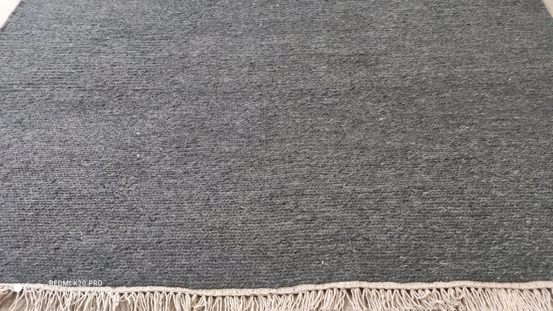 Little Bill 8x10 Handwoven Gray Durrie Rug | Banana Manor Rug Company