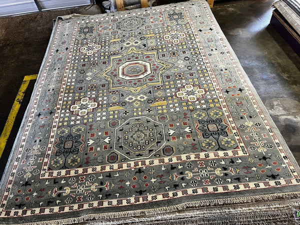 Liv Ullmann 9x12.3 Grey Mix Hand-Knotted Mamluk Rug | Banana Manor Rug Company