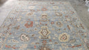 Liza 8x10.3 Aqua Hand-Knotted Oushak Rug | Banana Manor Rug Company