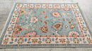 Lize Feryn 5x7 Light Green and Ivory Hand-Knotted Oushak Rug | Banana Manor Rug Company