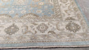 Lola 9.3x11.9 Aqua Blue Hand-Knotted Oushak Rug | Banana Manor Rug Company