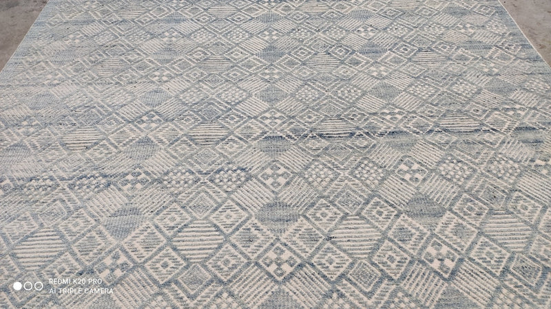 Long Duk Dong AKA The Donger 8x10 Light Blue and Ivory High Low Hand-knotted Rug | Banana Manor Rug Company