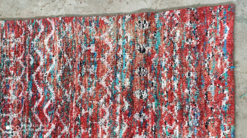 Lopez 8.9x12 Hand-Knotted Red and Beige Modern Rug | Banana Manor Rug Company