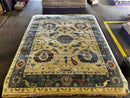 Lorena 8x10 Cream and Blue Hand-Knotted Oushak Rug | Banana Manor Rug Company
