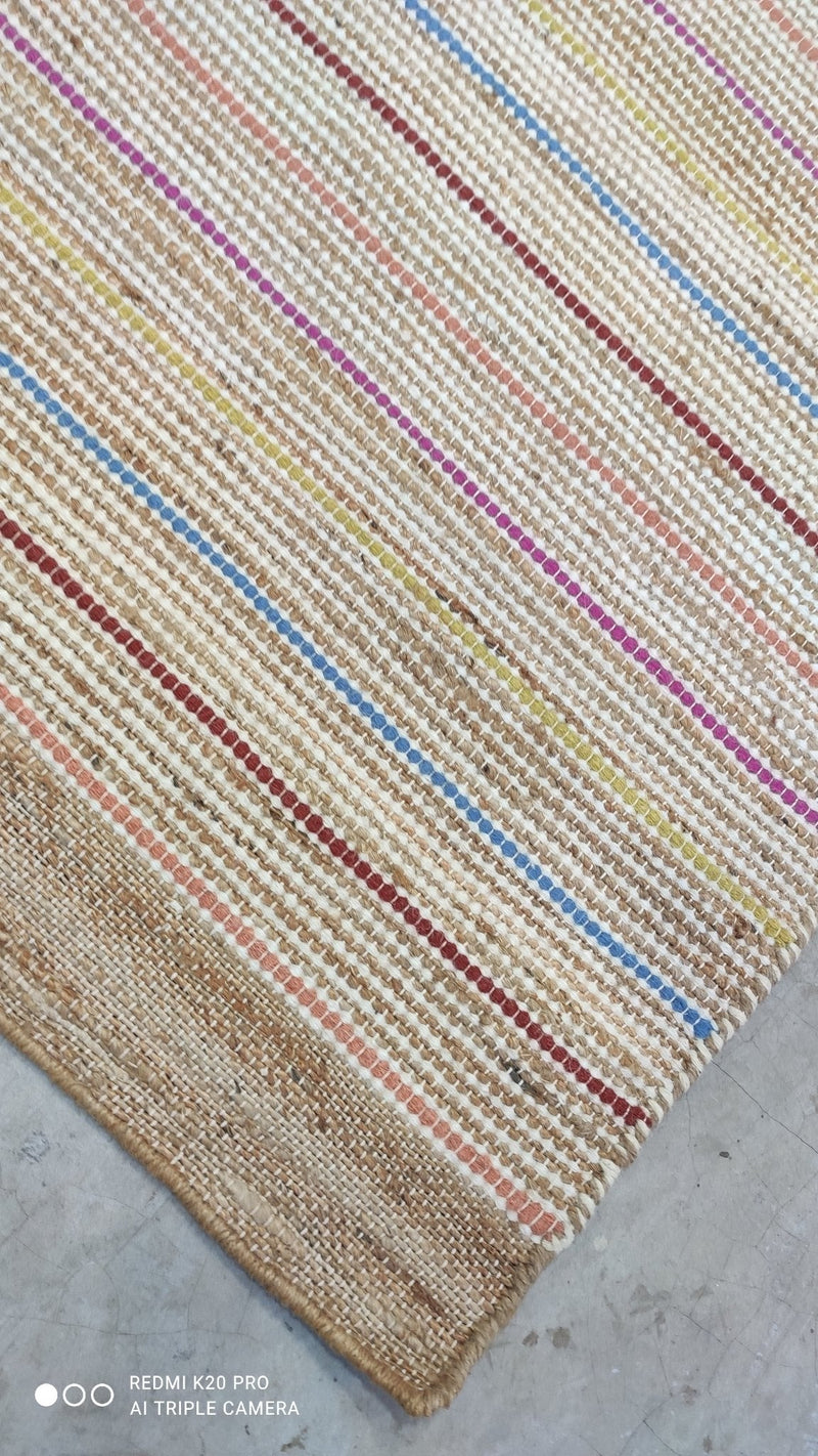 Louis Tully 2.6x6 Handwoven Multi-Colored Jute Runner | Banana Manor Rug Company