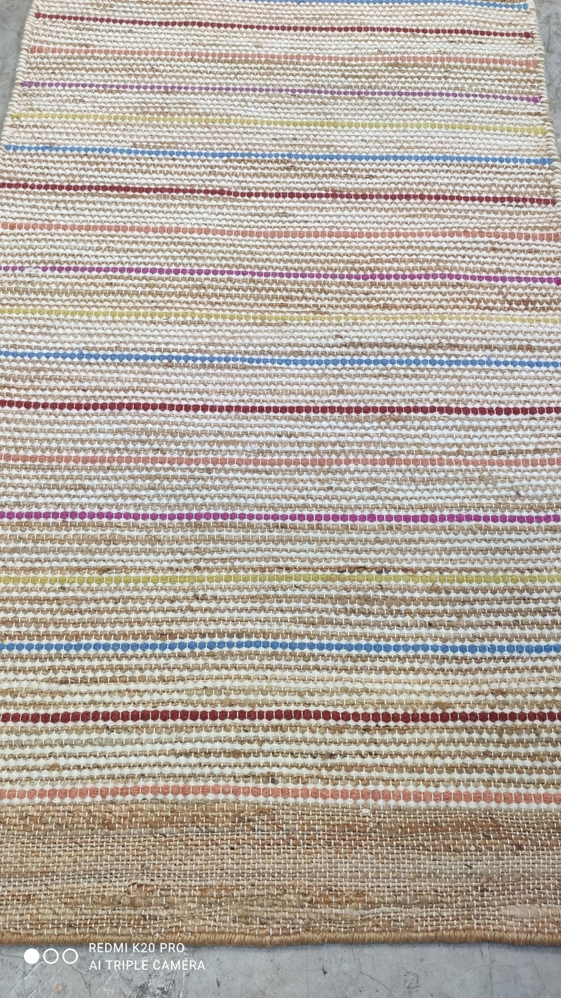 Louis Tully 2.6x6 Handwoven Multi-Colored Jute Runner | Banana Manor Rug Company