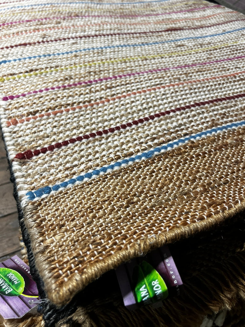 Louis Tully 2.6x6 Handwoven Multi-Colored Jute & Wool Runner | Banana Manor Rug Factory Outlet