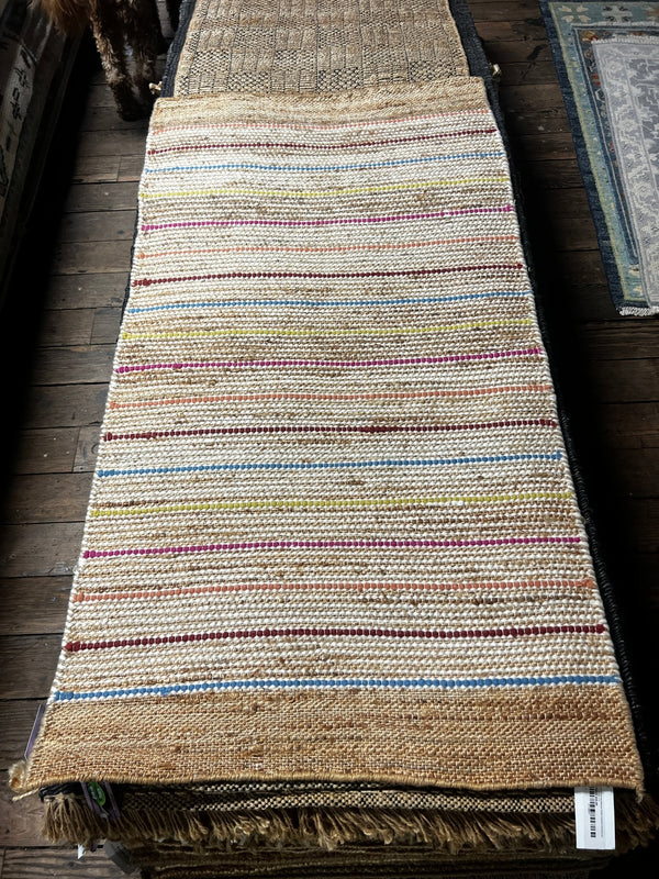 Louis Tully 2.6x6 Handwoven Multi-Colored Jute & Wool Runner | Banana Manor Rug Factory Outlet