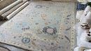 Lovelyn 12x15 Aqua Blue Hand-Knotted Oushak Rug | Banana Manor Rug Company
