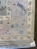 Lovelyn 12x15 Aqua Blue Hand-Knotted Oushak Rug | Banana Manor Rug Company