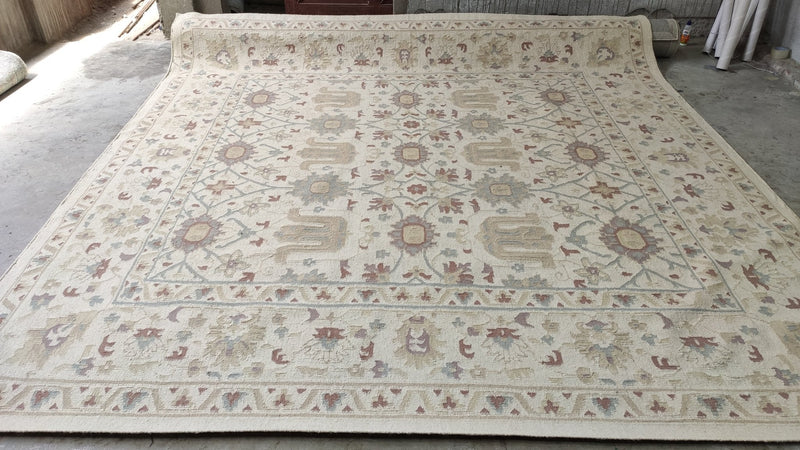 Lucien Gaudin 10x10 Ivory Handwoven Rug | Banana Manor Rug Company