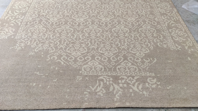 Lucy Bennet 8x10 Brown and Tan Hand-Knotted Modern Rug | Banana Manor Rug Company