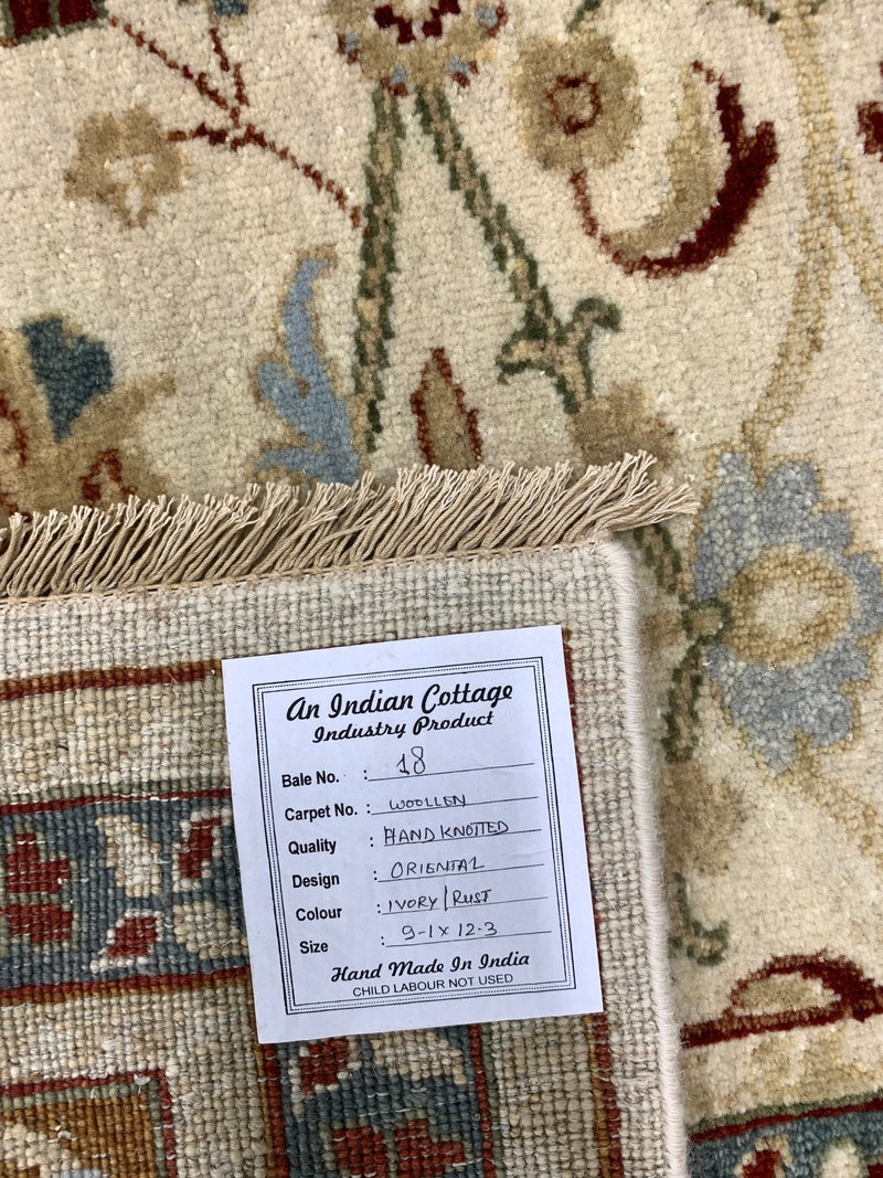 Lydia Hand-Knotted 9.1x12.3 Oriental Rug | Banana Manor Rug Company