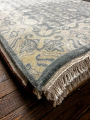 Lynn Van Royen 2.9x15 Light Blue and Ivory Hand-Knotted Oushak Runner | Banana Manor Rug Factory Outlet