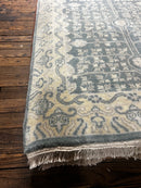 Lynn Van Royen 2.9x15 Light Blue and Ivory Hand-Knotted Oushak Runner | Banana Manor Rug Factory Outlet