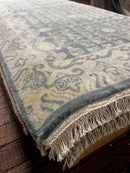 Lynn Van Royen 2.9x15 Light Blue and Ivory Hand-Knotted Oushak Runner | Banana Manor Rug Factory Outlet