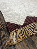 Lynne Marta 2.9X5.3 White Durrie Jute Rug (Assorted Colors) | Banana Manor Rug Company