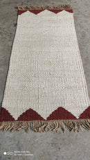 Lynne Marta 2.9X5.3 White Durrie Jute Rug (Assorted Colors) | Banana Manor Rug Company