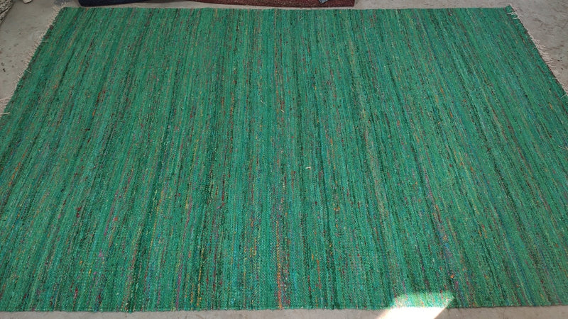 Maas 3x5.3 Handwoven Green Sari Silk Rug | Banana Manor Rug Company