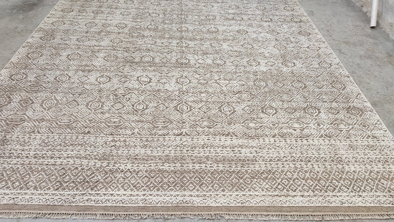 Macintosh 9x12 Hand-Knotted Light Brown Abstact Rug | Banana Manor Rug Company