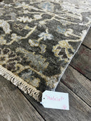 "Madelief" Dark Grey and Light Blue Hand-Knotted Oushak Sample 8x10 | Banana Manor Rug Company