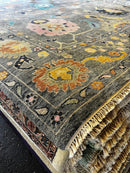 Maid Marion 9x11.9 Grey Hand-Knotted Oushak Rug | Banana Manor Rug Company