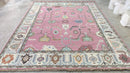 Mallorie Grace 8x10 Pink and Ivory Hand-Knotted Oushak Rug | Banana Manor Rug Company