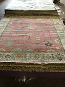 Mallorie Grace 8x10 Pink and Ivory Hand-Knotted Oushak Rug | Banana Manor Rug Company
